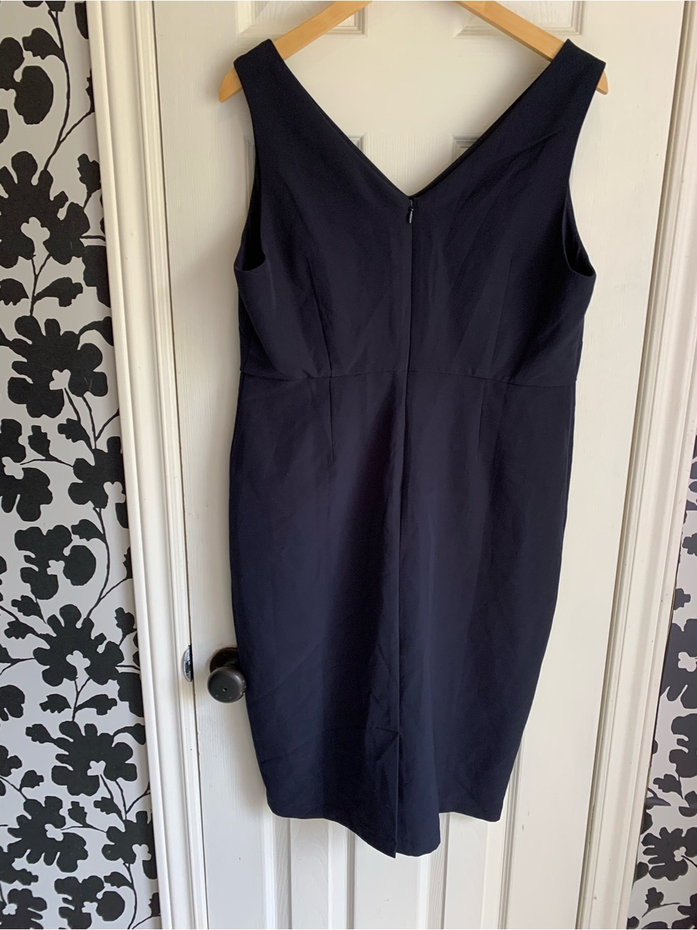 cleo Navy Sleeveless Button detail midi dress classic chic old money timeless - Picture 3 of 5